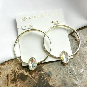 Kendra Scott | Gold Elora Dichroic Glass Hoop Earrings
